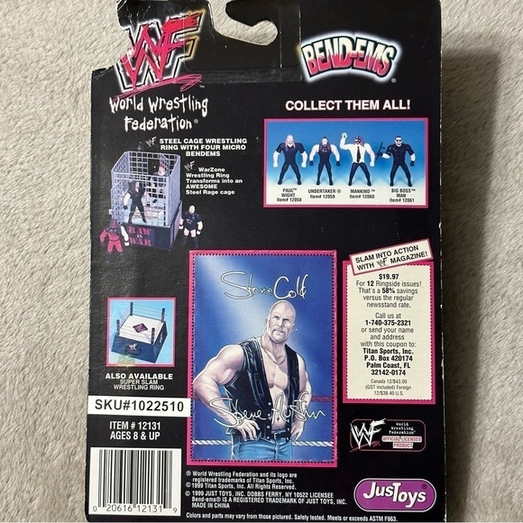 World Wrestling Federation WWF Stone Cold Steve Austin Bendable Series XII 1999 - Picture 2 of 3